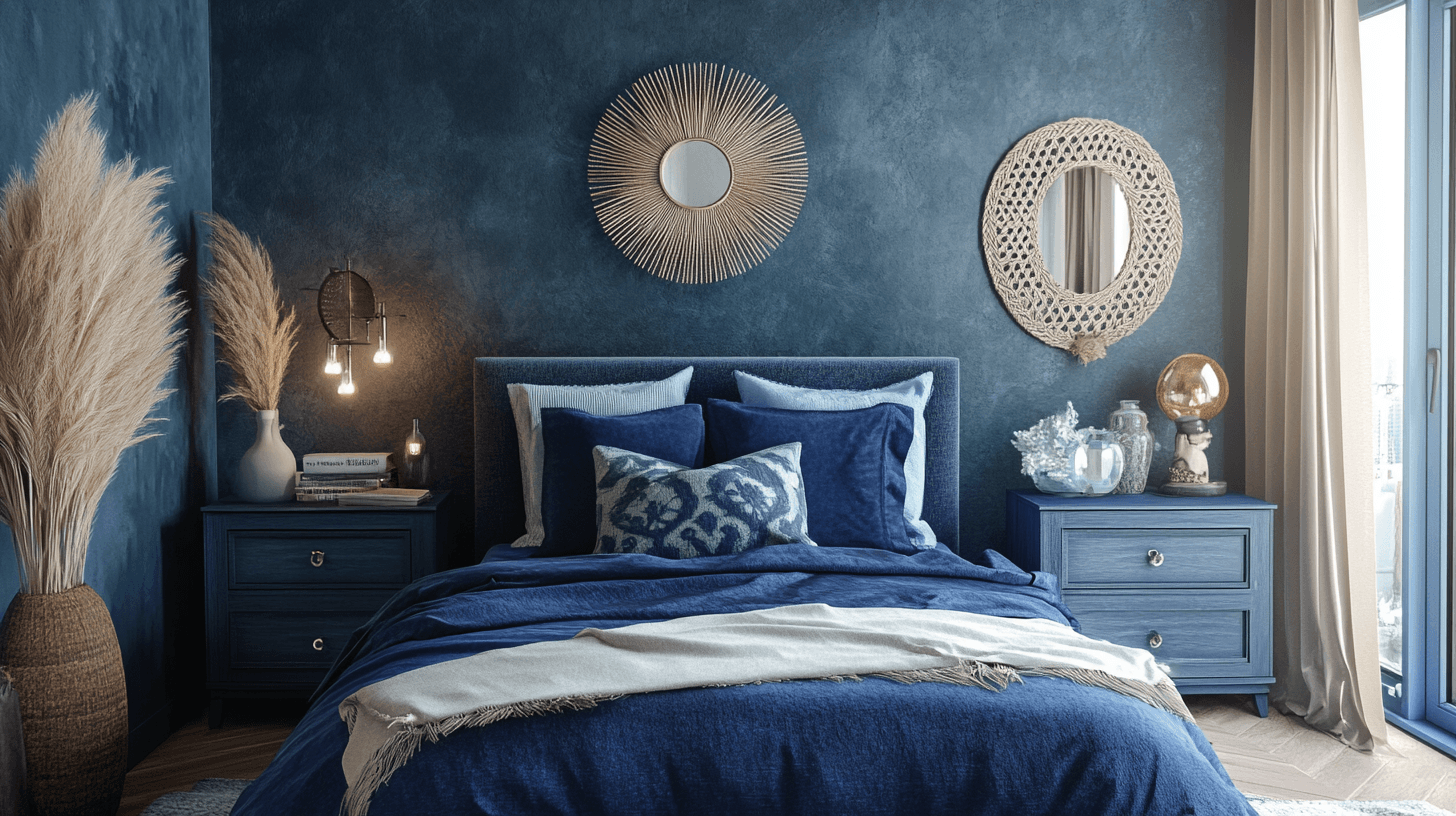 Furniture and decoration in blue