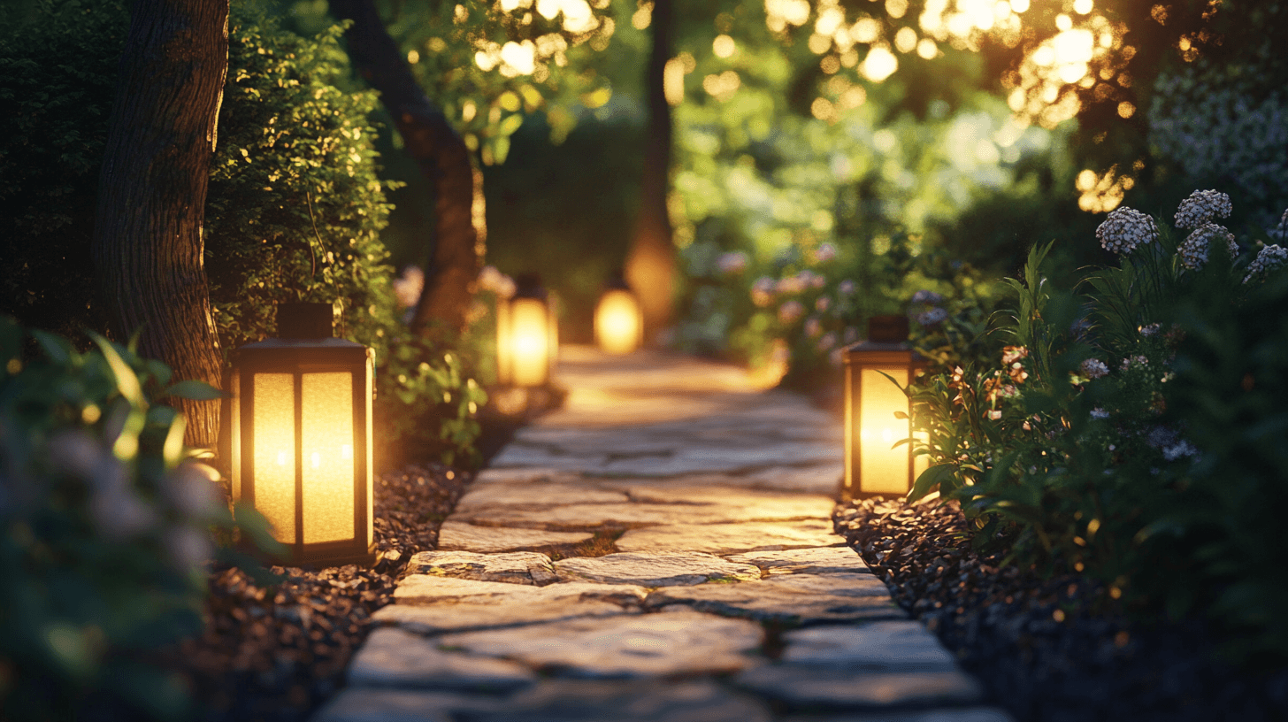 Creative ideas for placing lanterns in the garden