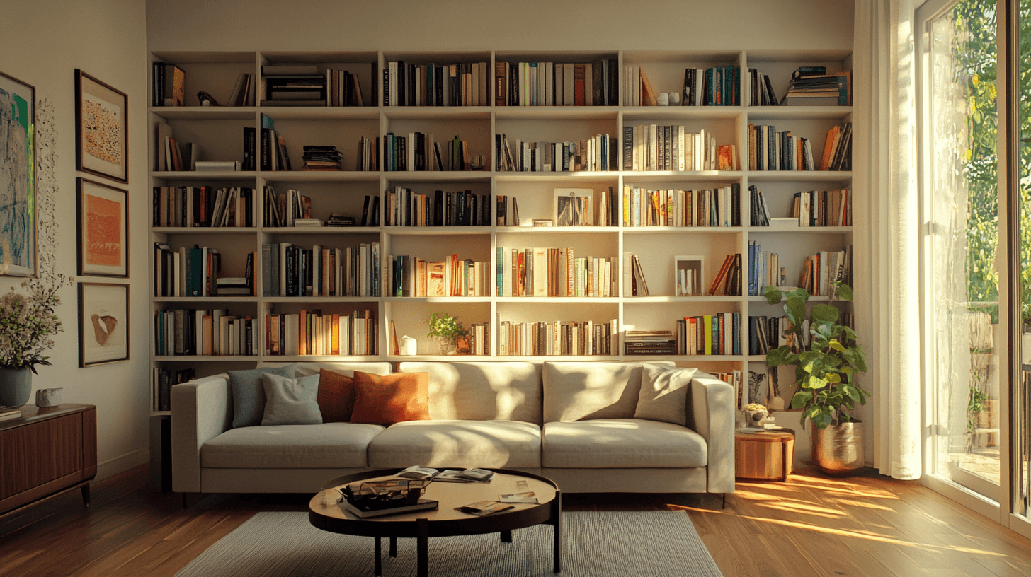 The correct placement of bookshelves