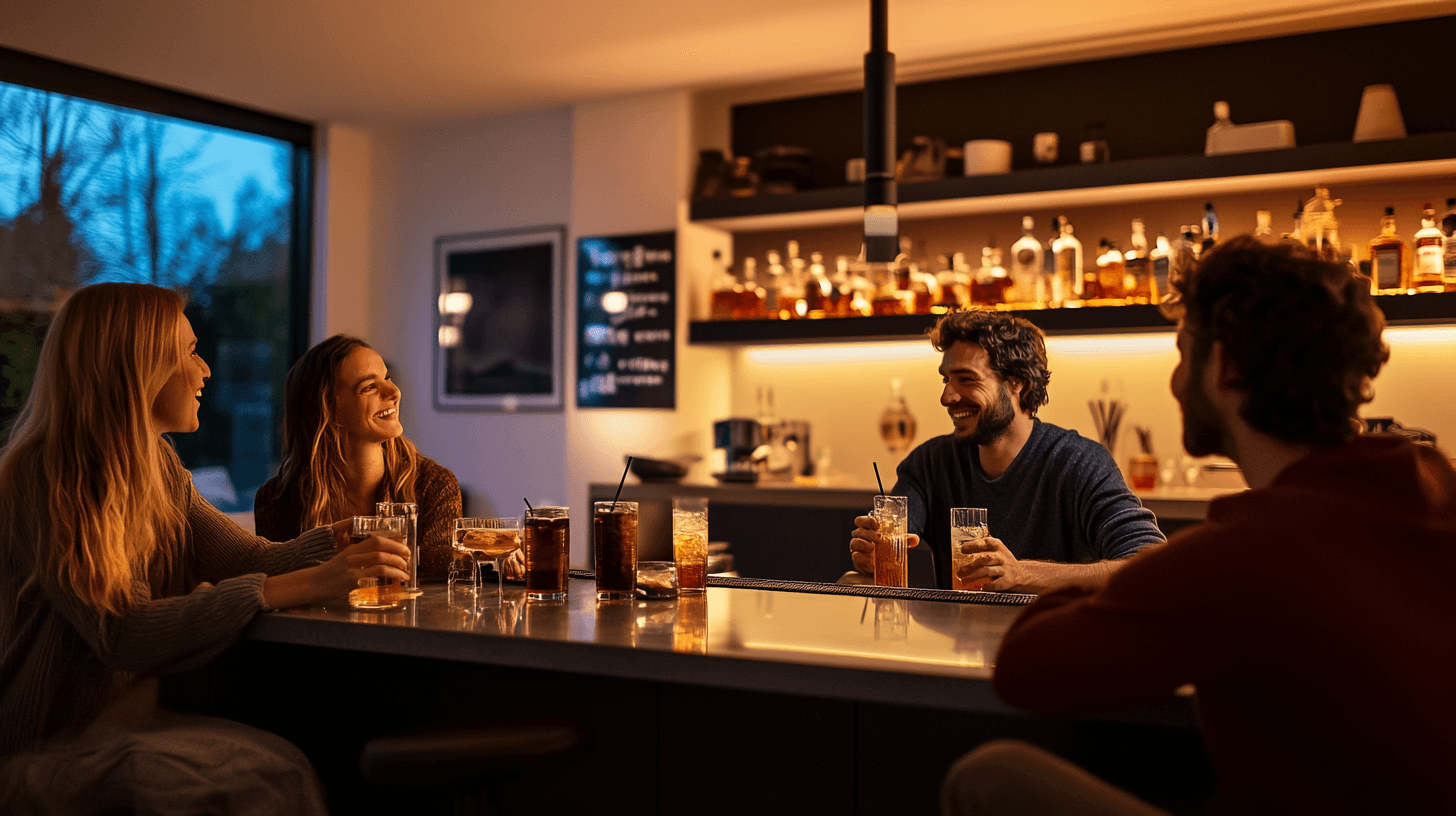 The perfect bar in your own living room: A meeting place for friends and family