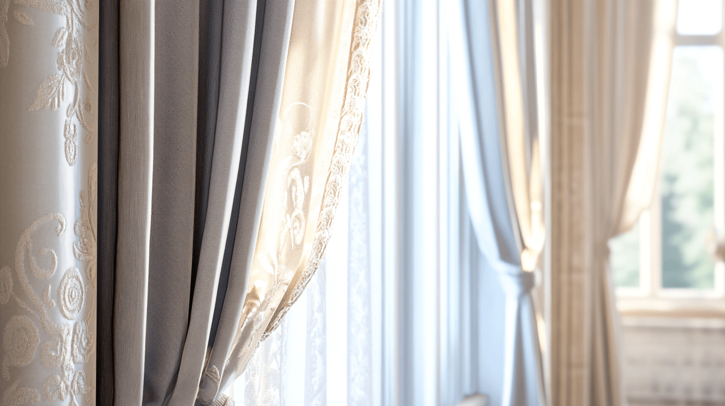 Combination of curtains with other decorative elements
