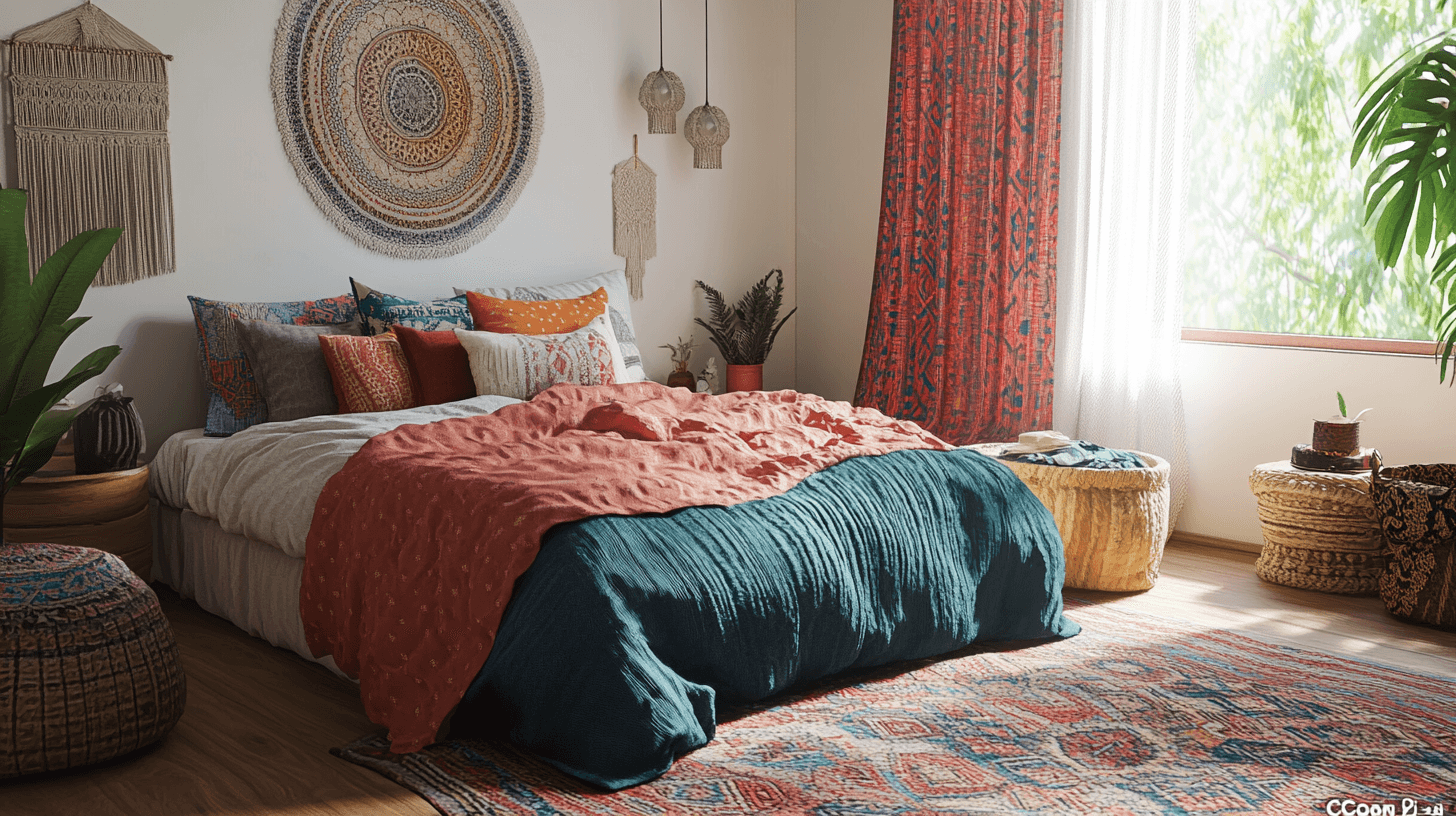 Colors and Textiles in the Boho Bedroom: Harmonious and Warm