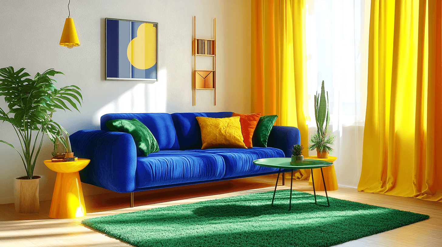 Bright colors in living room design