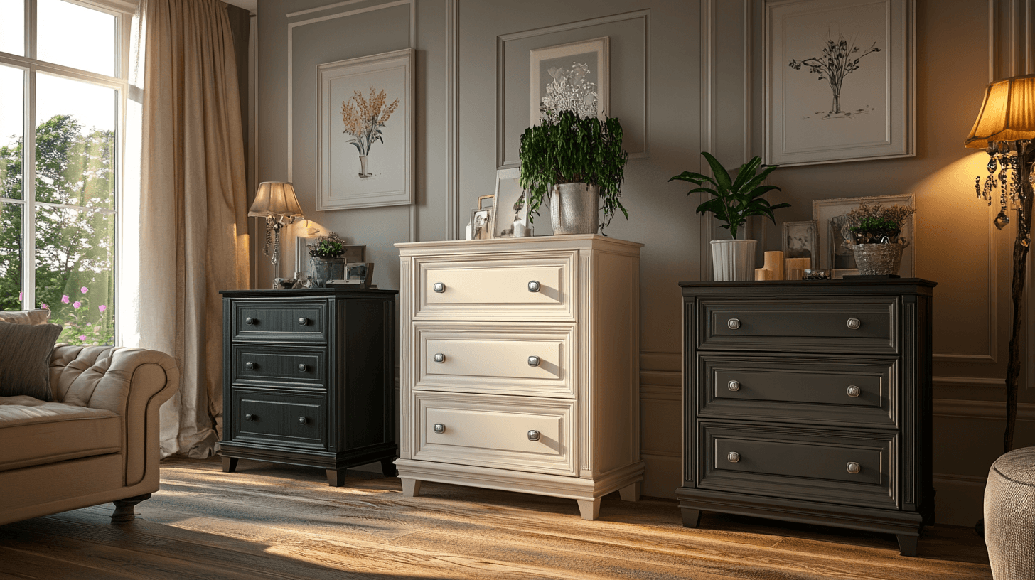 Drawer cabinets in the living room: Stylish storage solutions