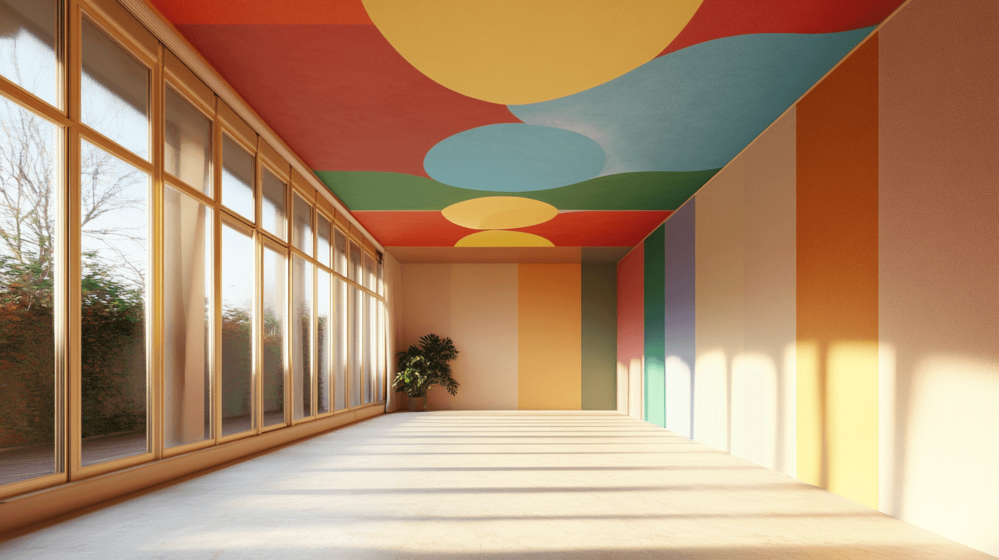 Colorful ceilings in various home styles