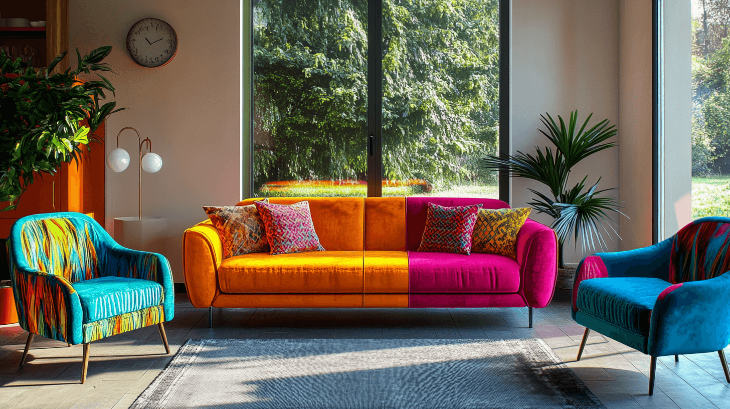 Furniture choice with bold colors