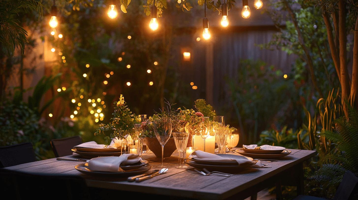 Gourmet dinner under the open sky