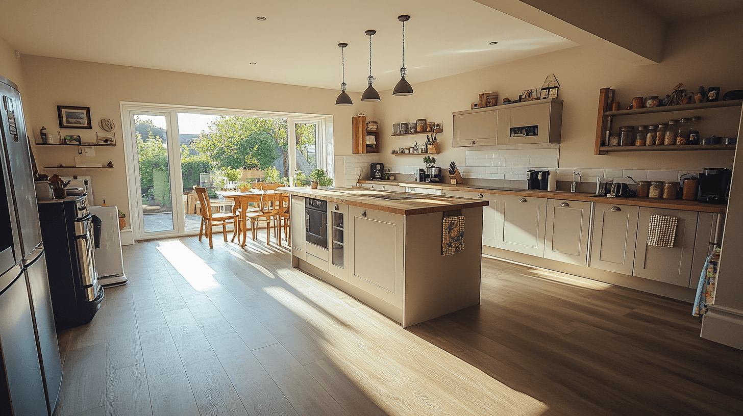 Functional aspects of an open-plan kitchen with a cooking island