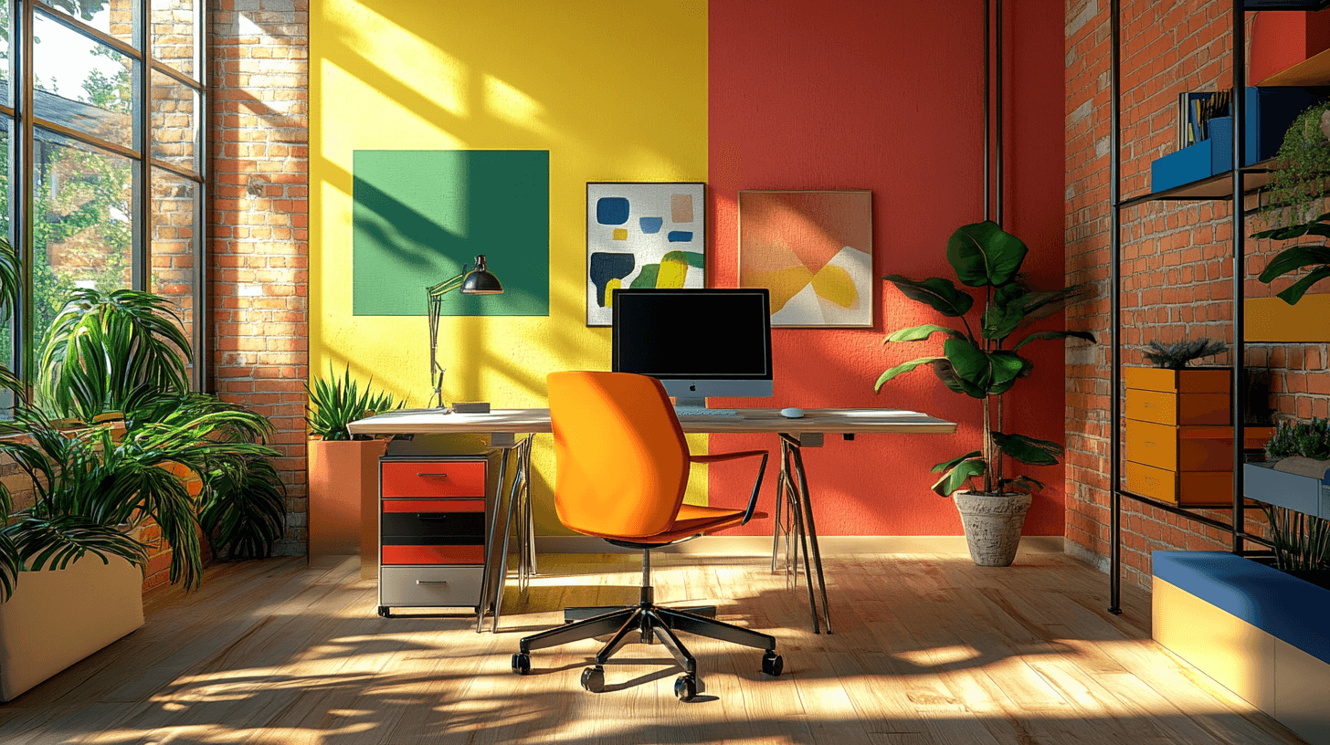 Color combinations for creative workspaces