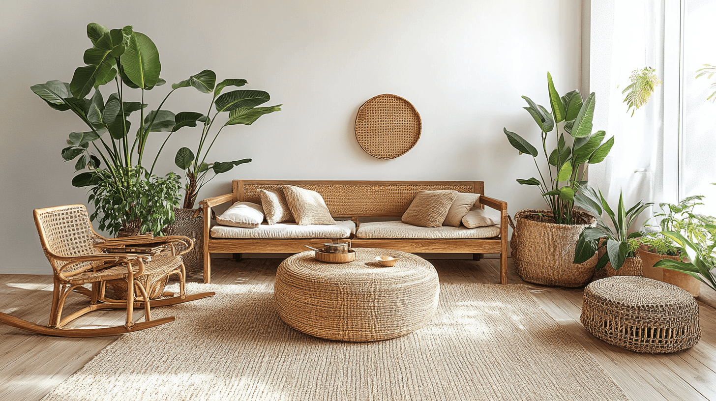 Furniture and materials for a natural ambiance