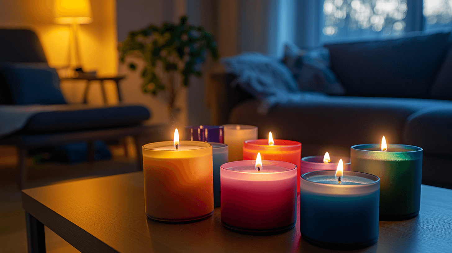 Colored candles: Colorful accents for your living room