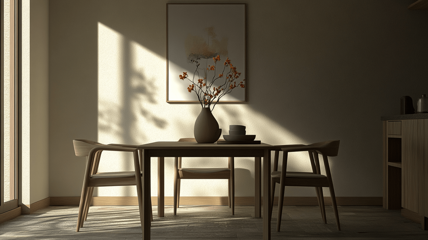 Decoration in the minimalist dining room