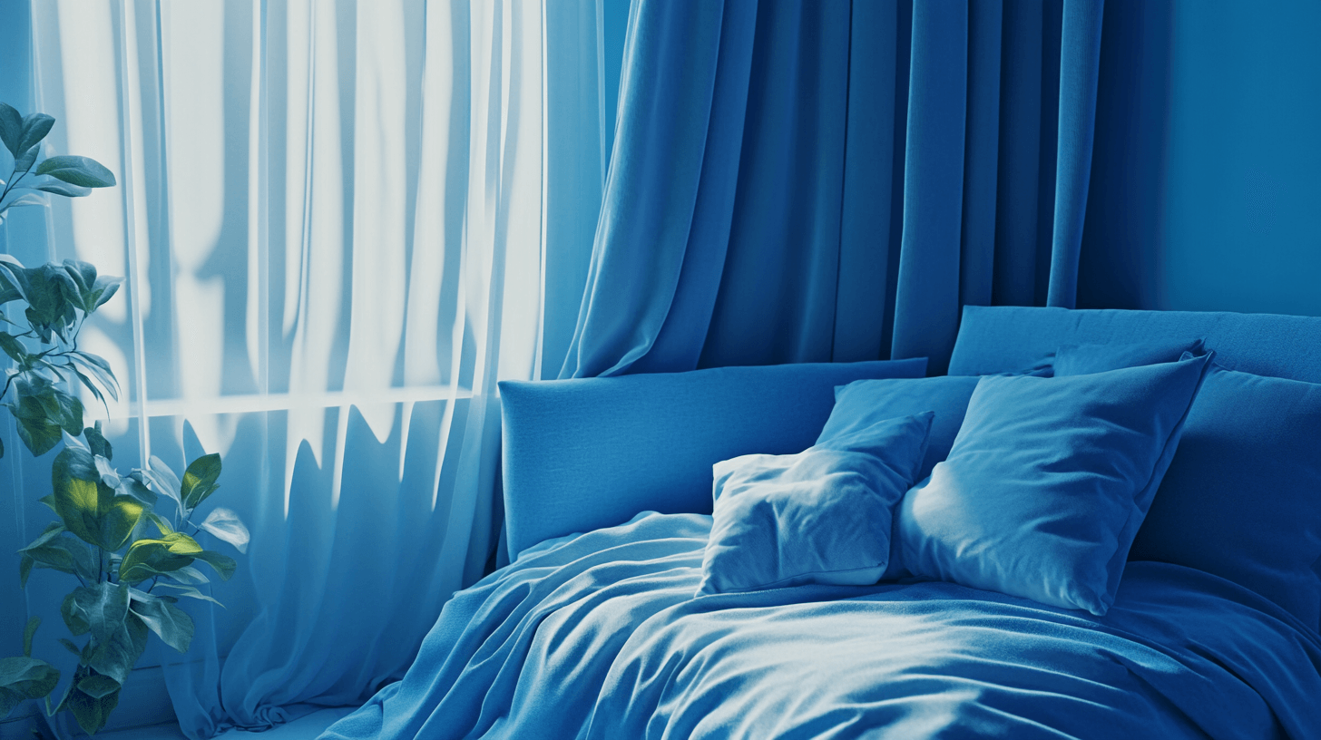 The effect of shades of blue in the bedroom
