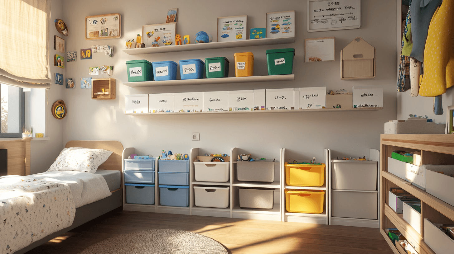 Effective storage solutions for a tidy children's room