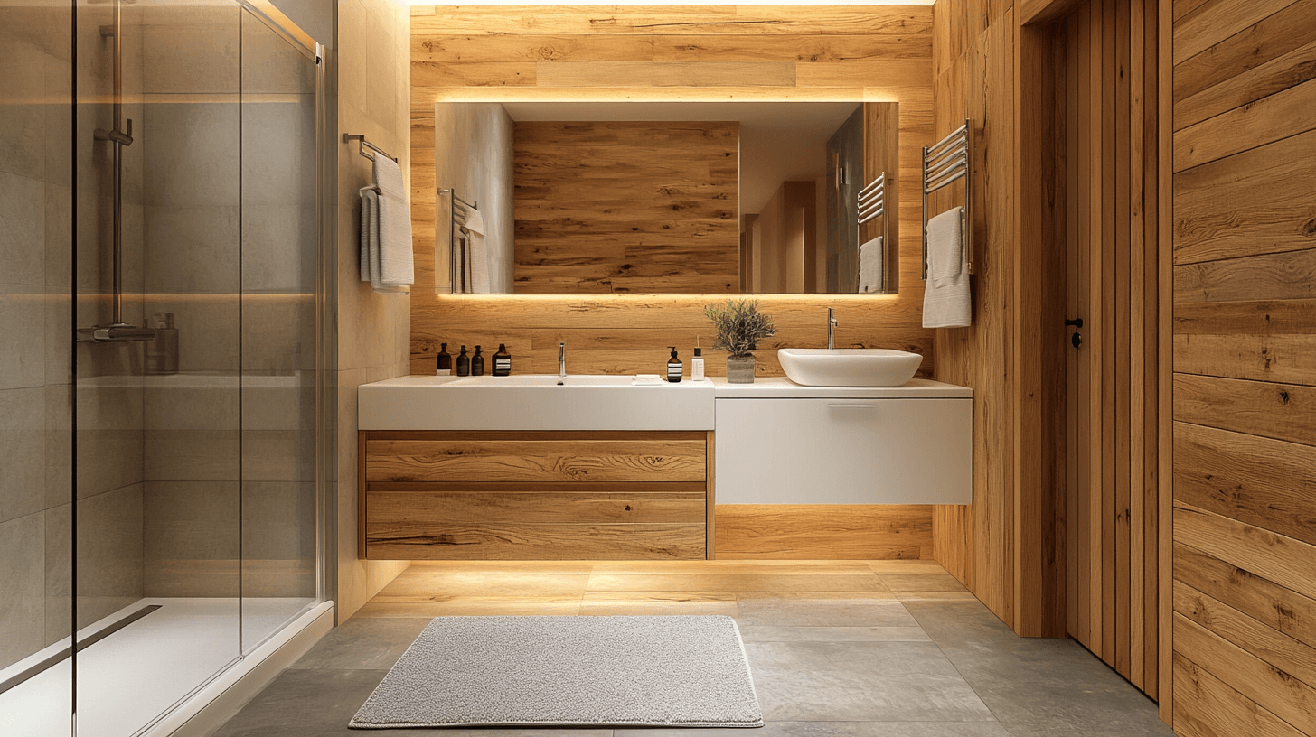Bathroom with Wooden Elements: Naturalness and Wellness