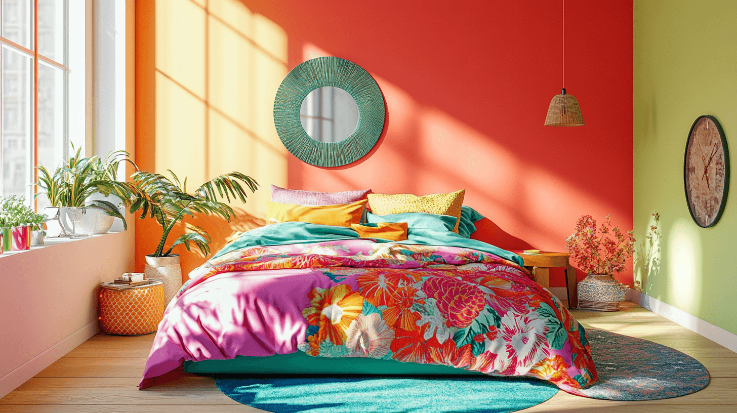 Bright colors in the bedroom