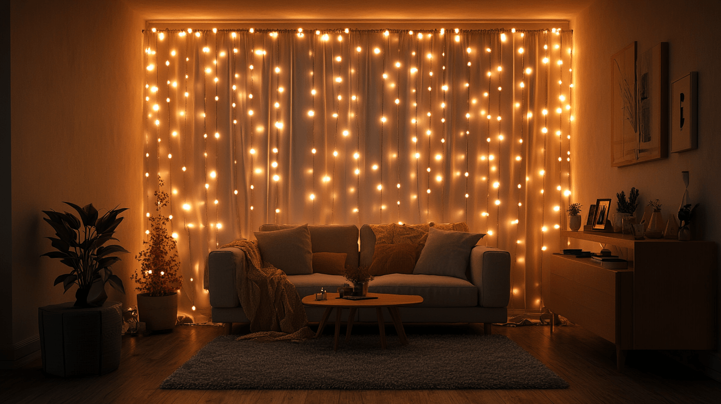 Fairy lights in the living room: Creating an inviting atmosphere