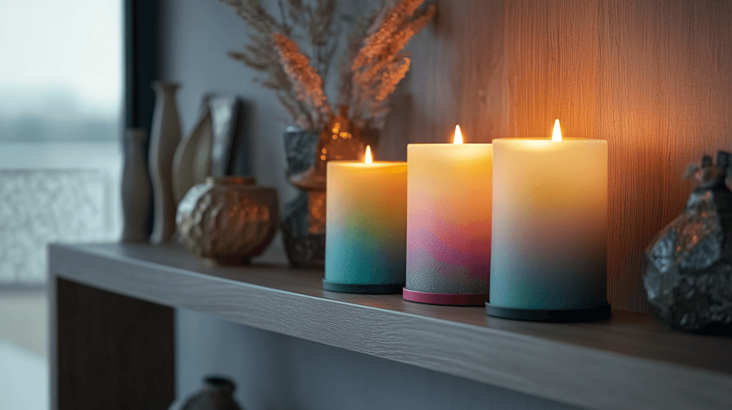 Creative arrangements with colored candles