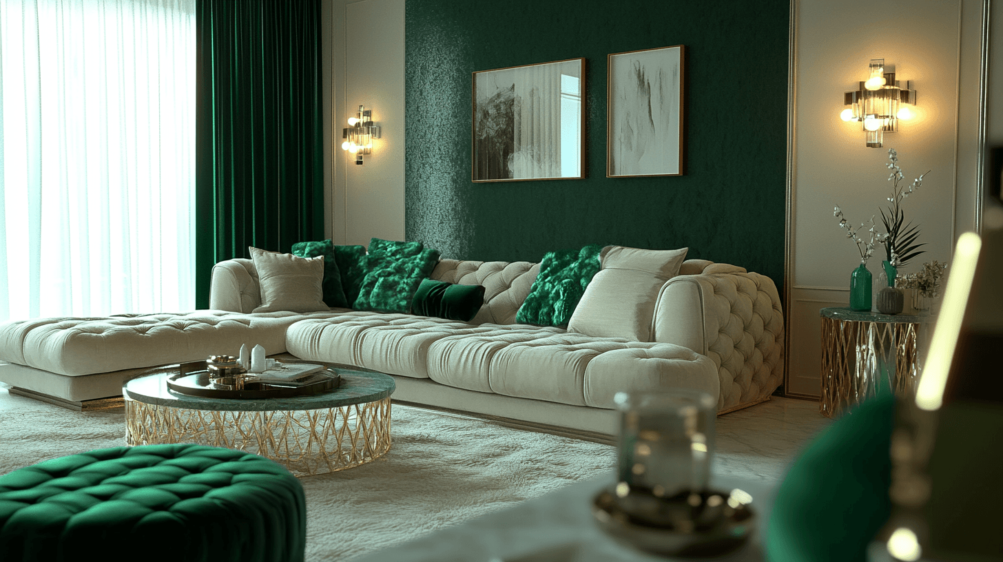 Emerald green in the living room: Noble and calming