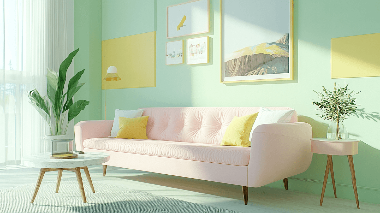 Color accents in pastel: Soft tones for every room