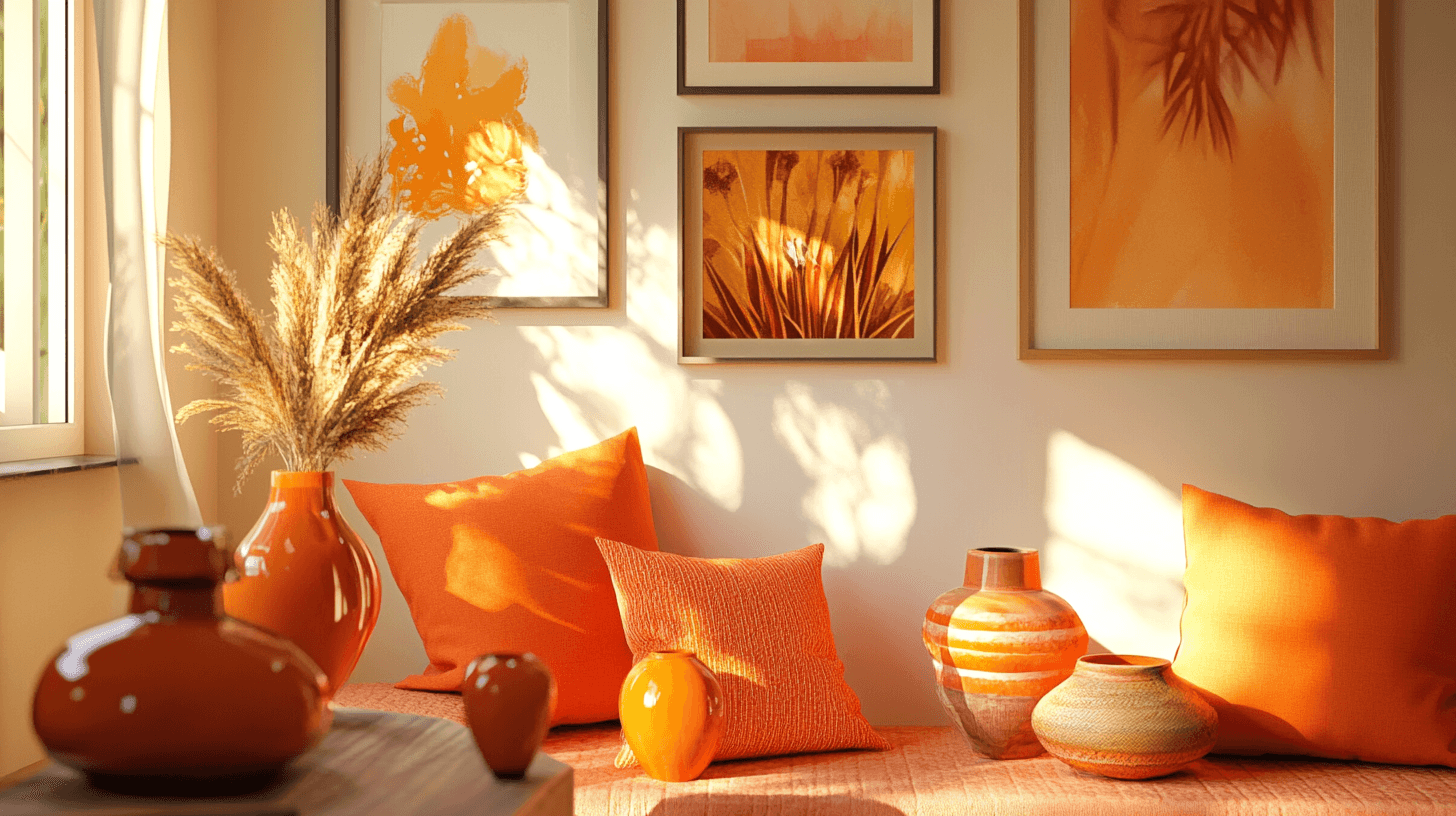 Decorative accents in orange