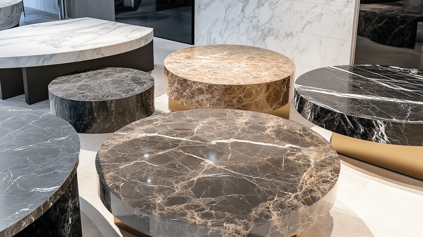 Different styles and designs of marble tables