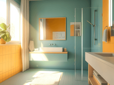 Bathroom in Scandinavian style: Light colors and clean lines