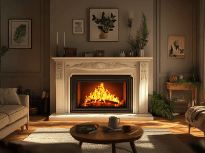 Living room with fireplace: Comfort and warmth for cold days