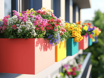 Flower boxes as decorative elements: Fresh flowers for balcony and window