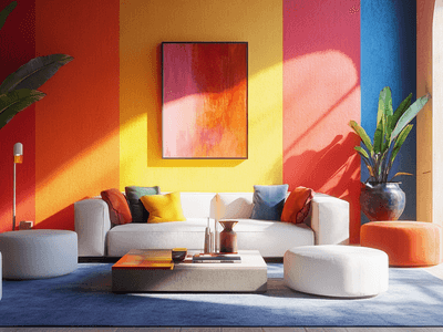 Colorful and bold: Colored walls in every room