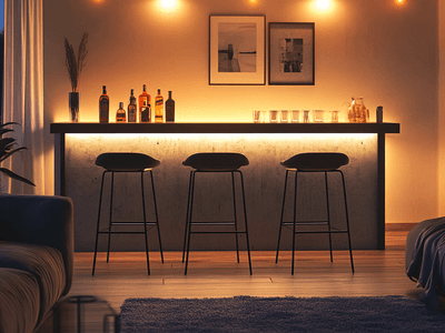 Bar feeling at home: Bar tables and bar stools