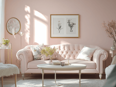 Soft Pink in the Living Room: Feminine Elegance