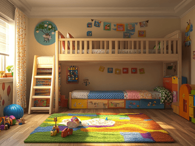 Children's room with loft bed: More space for fun and sleep