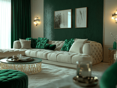 Emerald green in the living room: Noble and calming